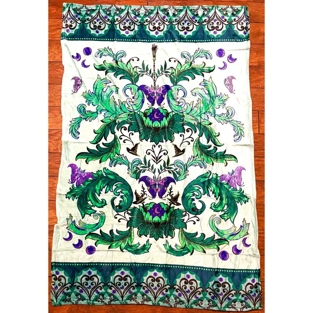 Vera Bradley Wicked Throw Blanket Green Wickedly Beautiful 50X80
